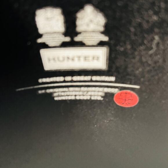 Hunter Boots Kids Girls 1 Black Rainbow Print Tall Wellington Buckle Rain Shoes - Picture 9 of 11